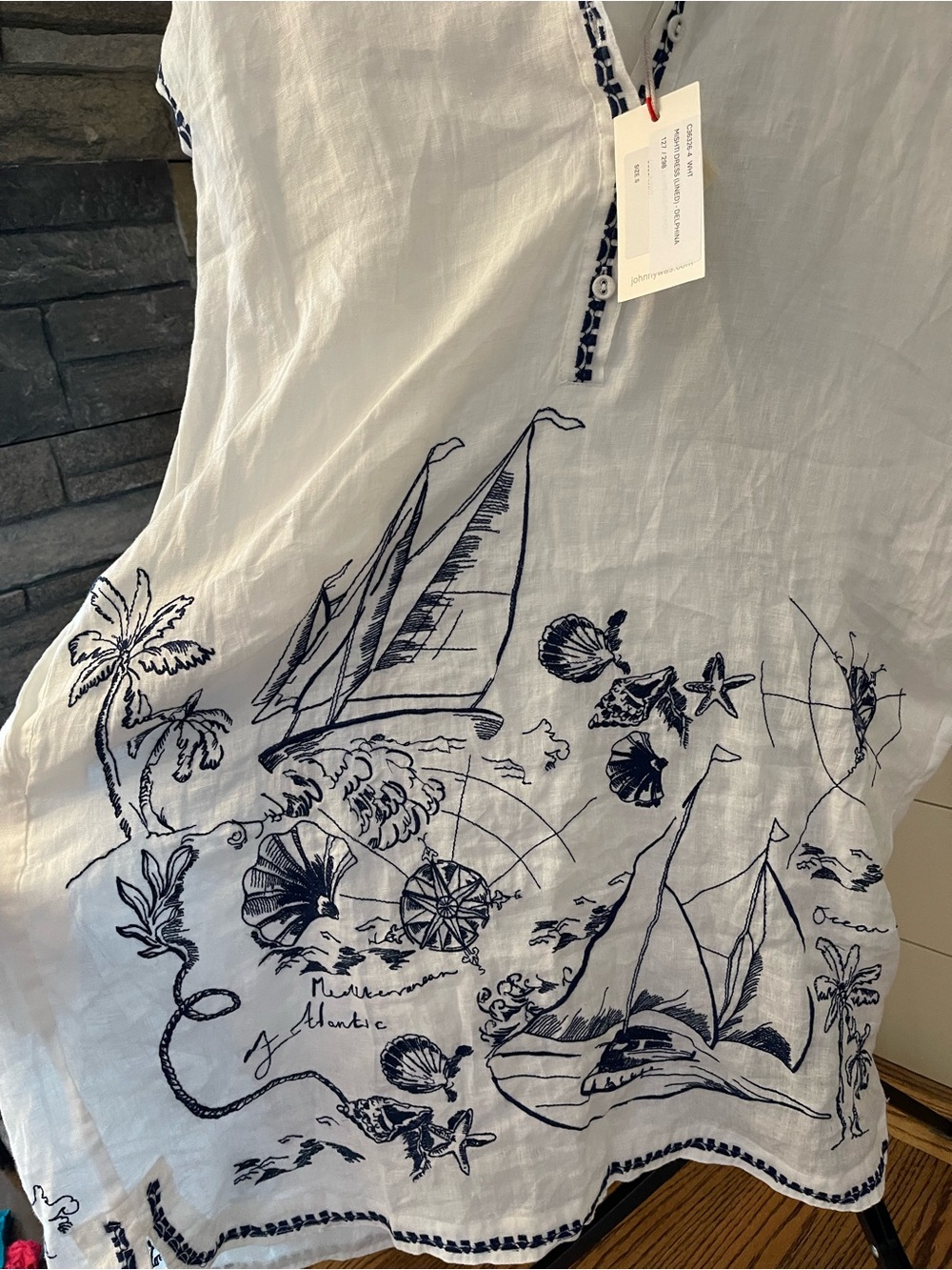 NWT Johnny Was Linen Sailboat Tunic Dress Coverup Small - Picture 3 of 5